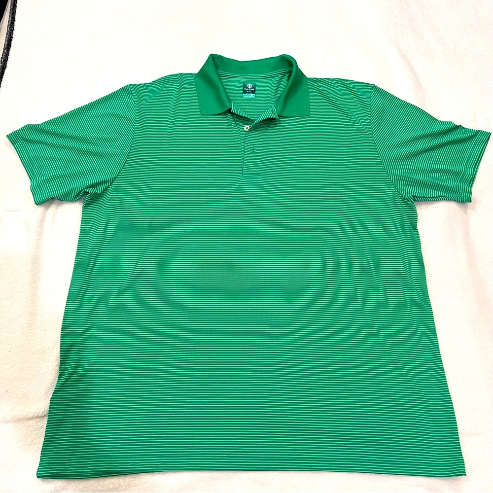 ProTour Green Striped Polo Shirt